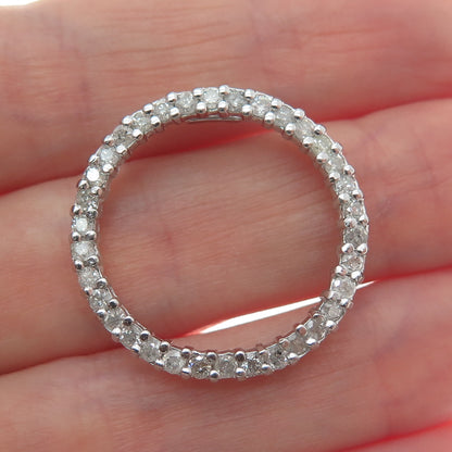 CHARLES WINSTON 925 Sterling Silver Real Diamond Circle of Life Mini Pendant