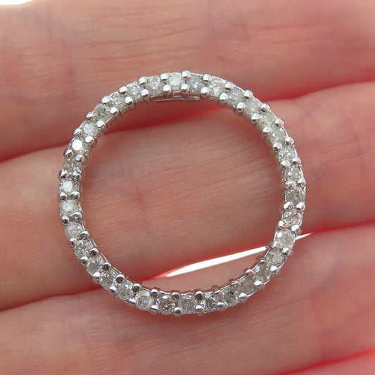 CHARLES WINSTON 925 Sterling Silver Real Diamond Circle of Life Mini Pendant