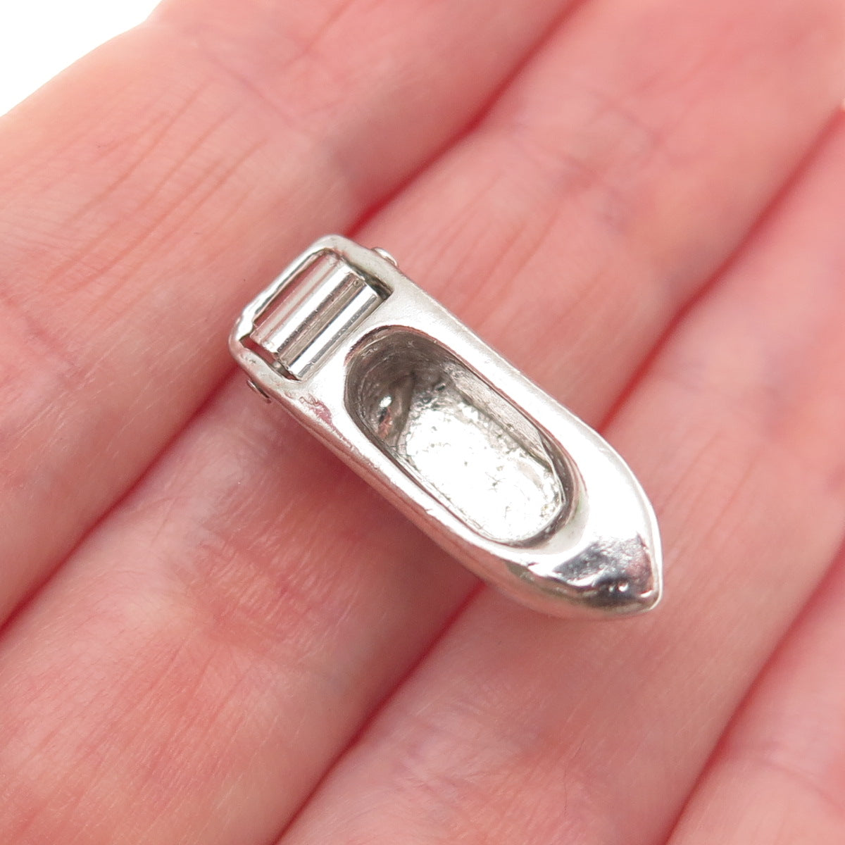 925 Sterling Silver Vintage Riverboat 3D Mini Charm Pendant