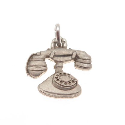 O.C. TANNER 925 Sterling Silver Vintage Retro Rotary Phone Mini Charm Pendant