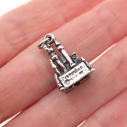 Disney 925 Sterling Silver Vintage Disneyland Cinderella Castle 3D Mini Pendant