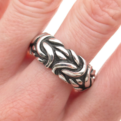 925 Sterling Silver Vintage Byzantine Oxidized Band Ring Size 10.75