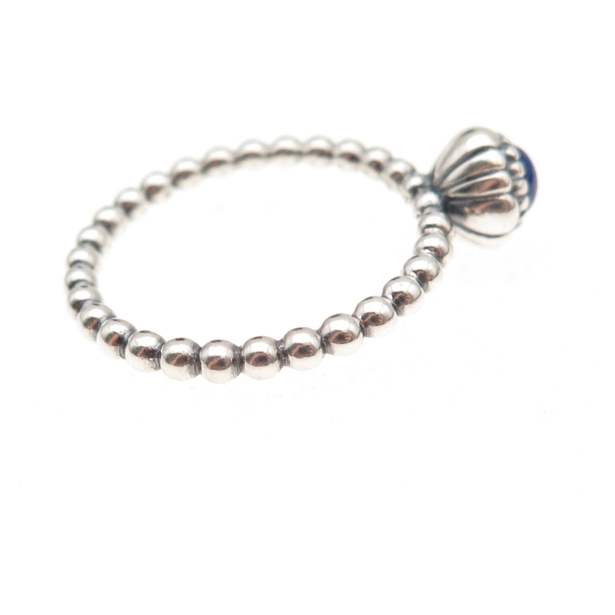 Pandora 925 Sterling Silver Real Lapis September Birthstone Ring Size 9