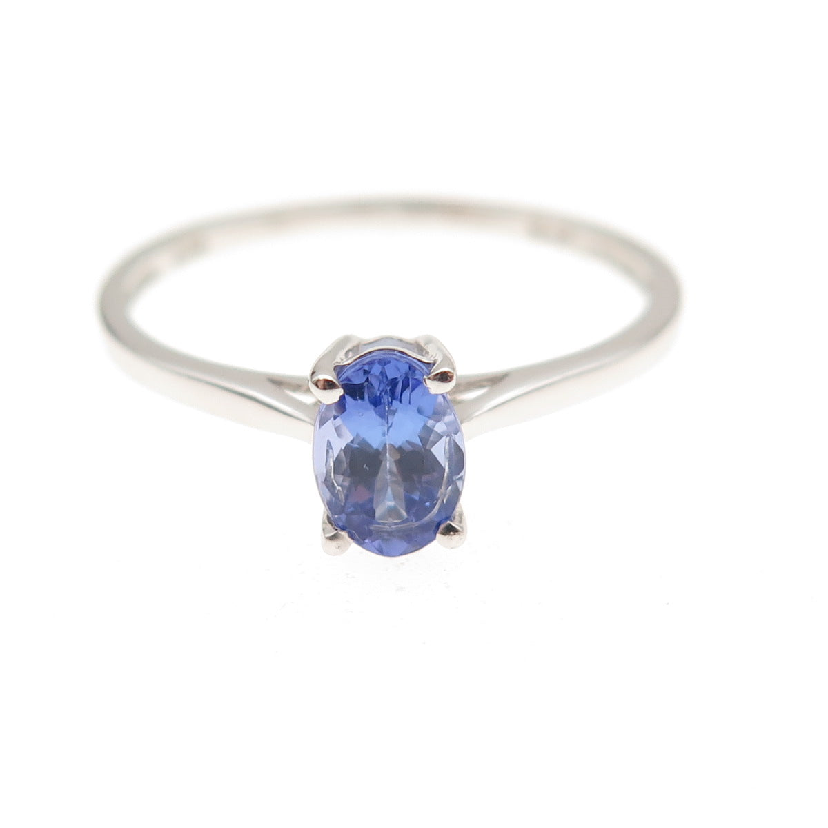 Chuck Clemency 925 Sterling Silver Real Oval-Cut Tanzanite Ring Size 8