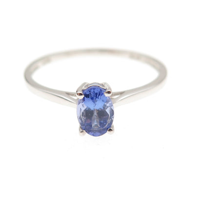 Chuck Clemency 925 Sterling Silver Real Oval-Cut Tanzanite Ring Size 8
