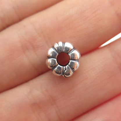 PANDORA 925 Sterling Silver Ribbed Clip Lock Charm