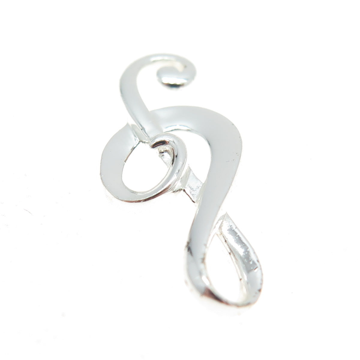 925 Sterling Silver Treble Clef Music Note Charm Pendant