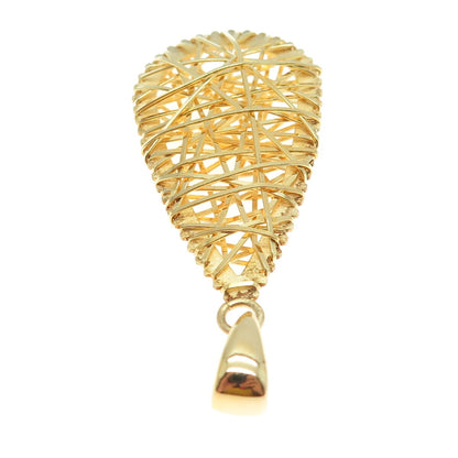 GIOIELLI DI VALENZA 925 Sterling Silver Gold Plated Modernist Teardrop Pendant