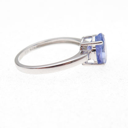 925 Sterling Silver Real Oval-Cut Tanzanite Ring Size 8