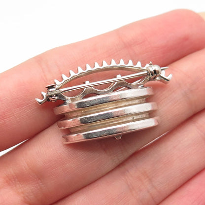 925 Sterling Silver Vintage Abstract Pin Brooch