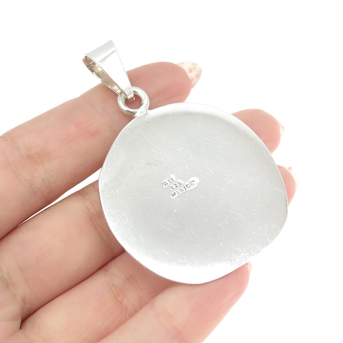 925 Sterling Silver Vintage ATI Mexico Sand Dollar Pendant