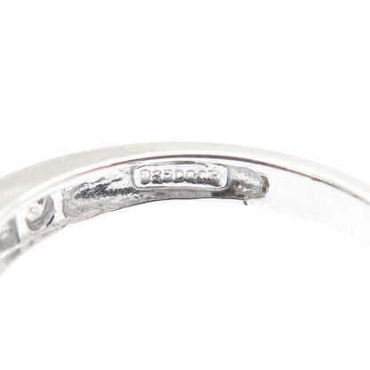925 Sterling Silver Round & Emerald-Cut C Z Ring Size 9.25