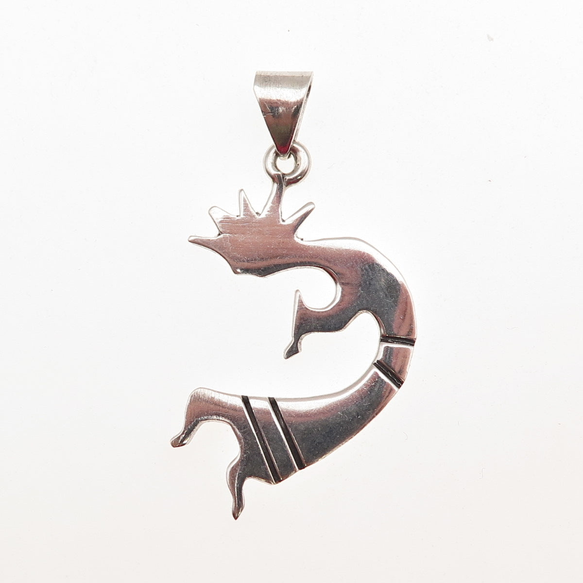 Old Pawn 925 Sterling Silver Vintage Southwestern Kokopelli Tribal Charm Pendant
