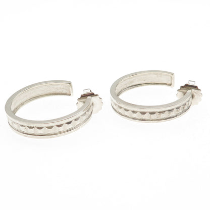 Jane Bohan 925 Sterling Silver 14K Gold Posts Vintage Hoop Earrings