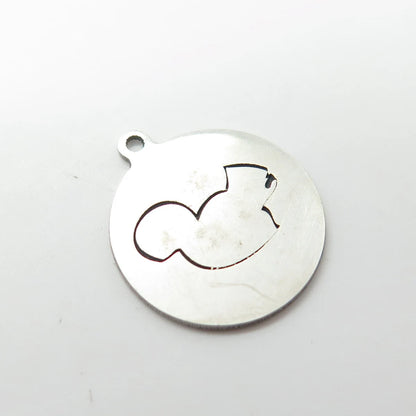 925 Sterling Silver USA Two In Town Bird Charm Pendant