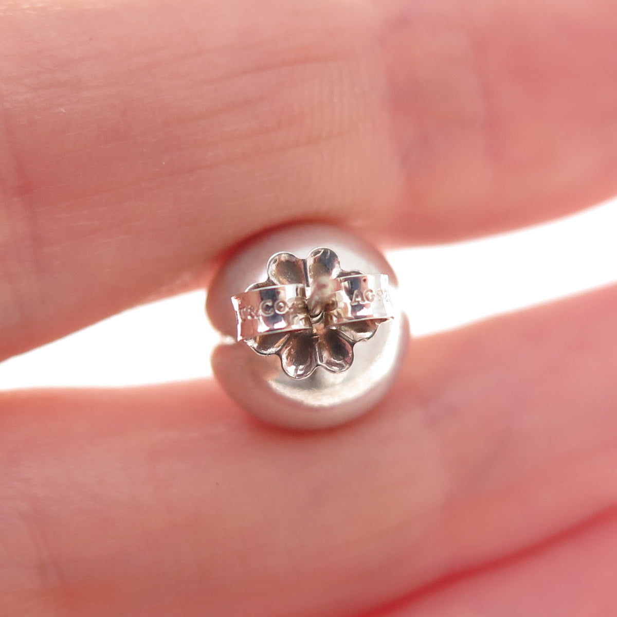 Tiffany & Co. 925 Sterling Silver Vintage HardWear 10mm Ball Stud Earrings