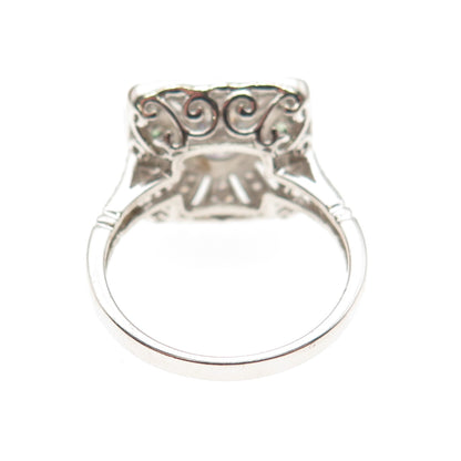 ESPO Joseph Esposito 925 Sterling Silver White & Green C Z Bohemian Ring Size 10