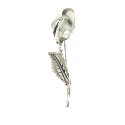 JEWELART 925 Sterling Silver Vintage Flower Pin Brooch