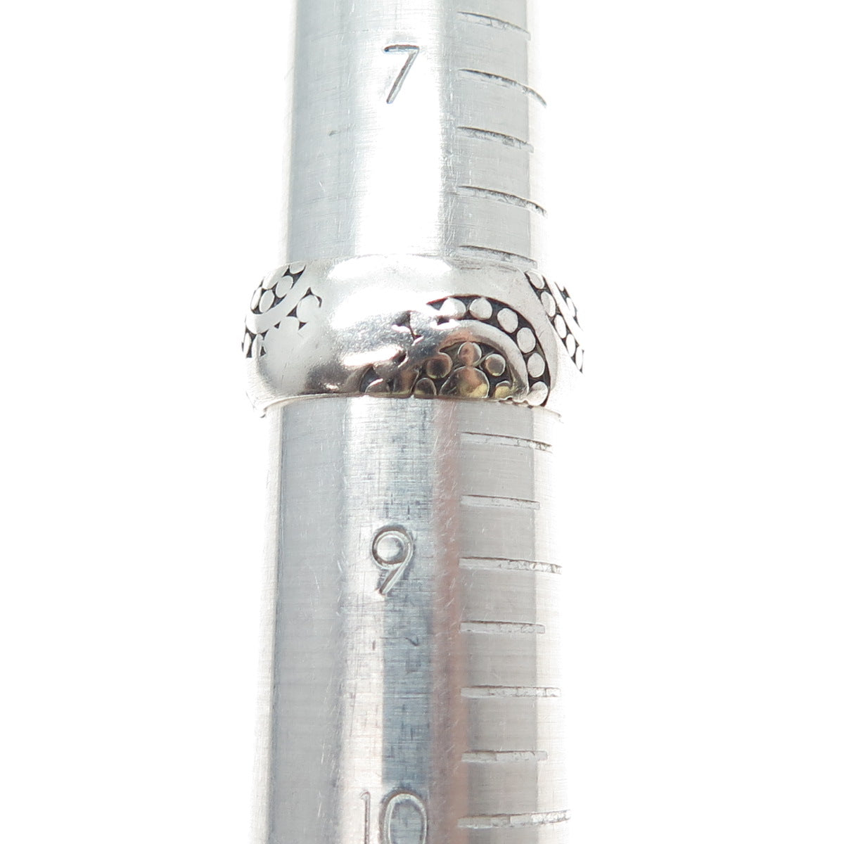 925 Sterling Silver Vintage Modernist Sun Oxidized Band Ring Size 8.25