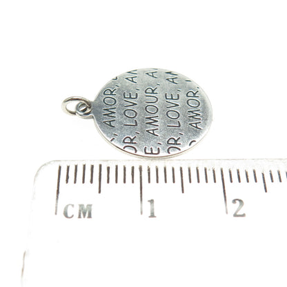 925 Sterling Silver "Amour Love Amor" Charm Pendant