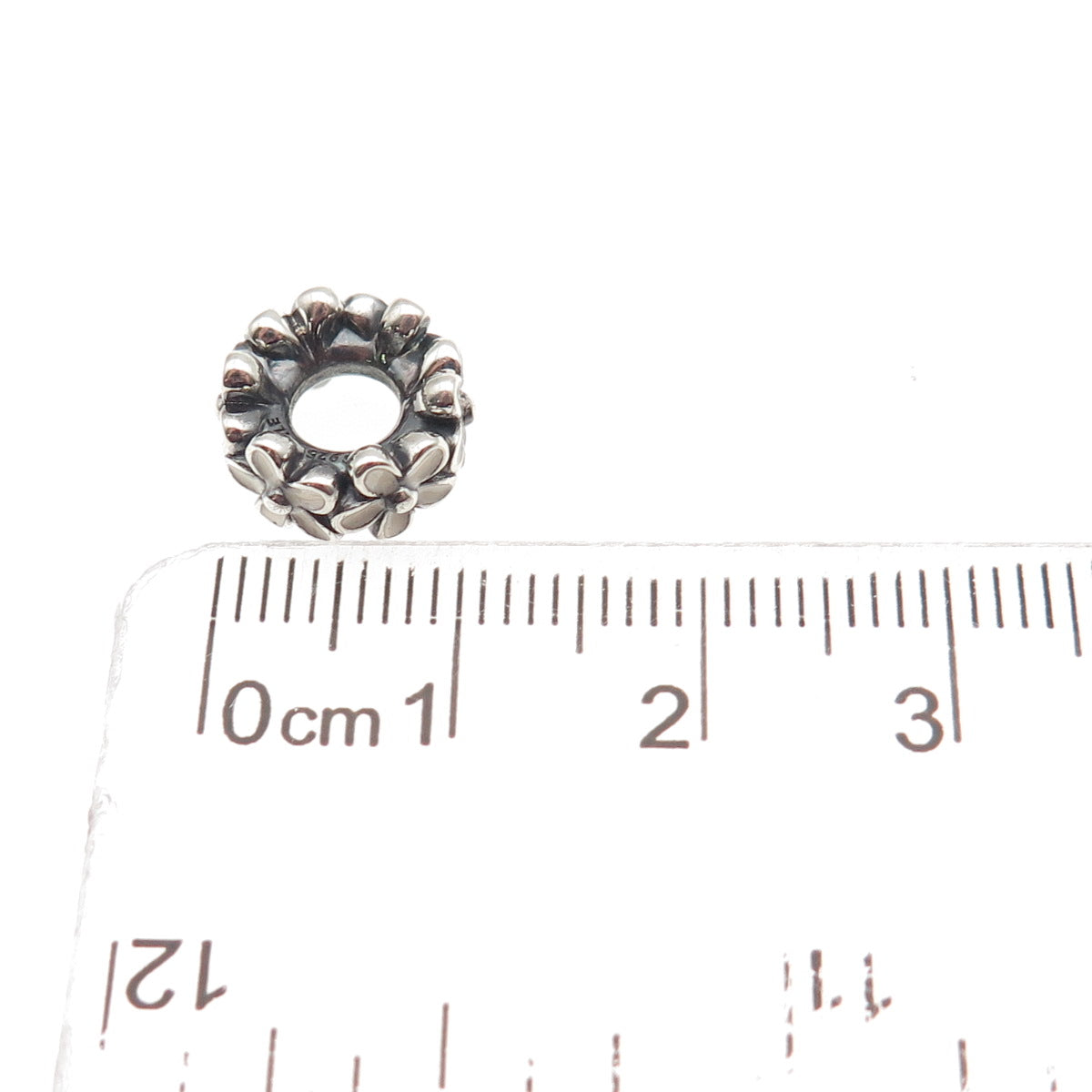 Pandora 925 Sterling Silver Enamel Darling Daisies Slide Spacer Charm