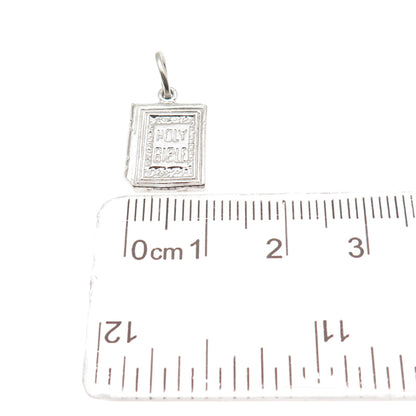 925 Sterling Silver Vintage Holy Bible Mini Charm Pendant