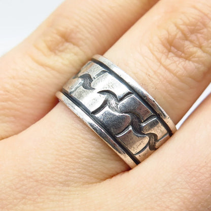 925 Sterling Silver Vintage Braided Band Ring Size 6.75