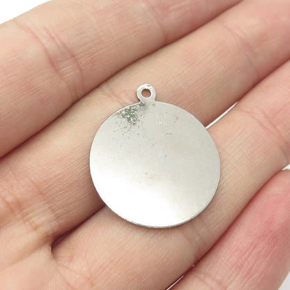 925 Sterling Silver Vintage Danecraft "Happy Birthday" Round Charm Pendant
