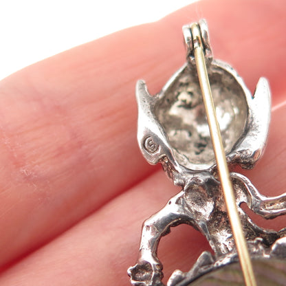 Cassini Cyvra Sterling Silver Vintage Real Abalone Shell Pixie Fairy Pin Brooch