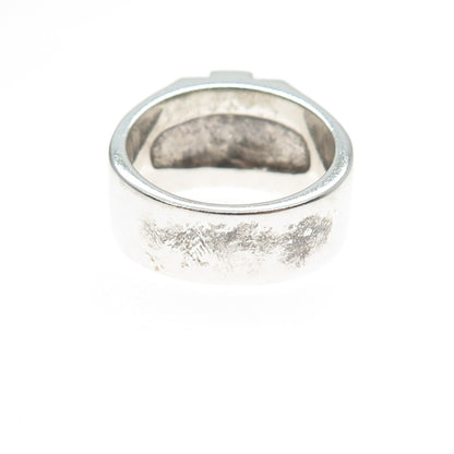 925 Sterling Silver Vintage Cross Oxidized Ring Size 10.75