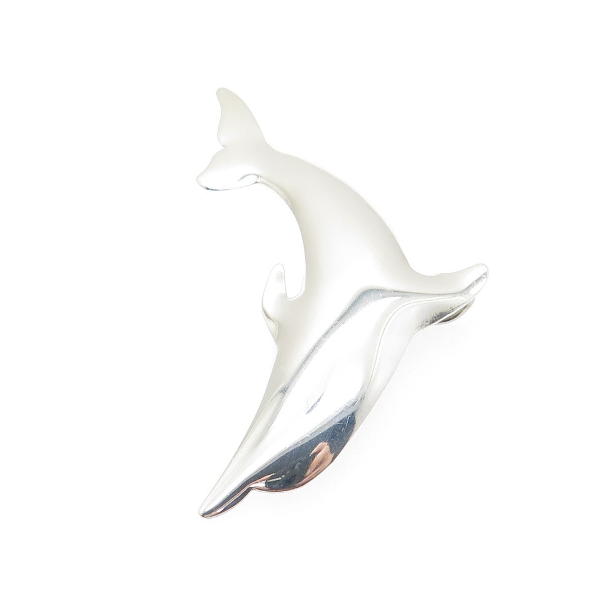 INTERNATIONAL 925 Sterling Silver Vintage Dolphin Pin Brooch / Pendant