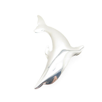 INTERNATIONAL 925 Sterling Silver Vintage Dolphin Pin Brooch / Pendant