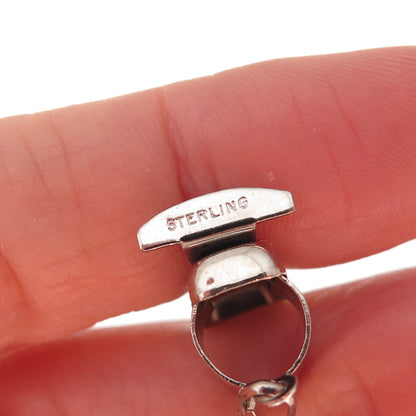 925 Sterling Silver Antique Art Deco Rocking Baby Bassinet 3D Charm Pendant