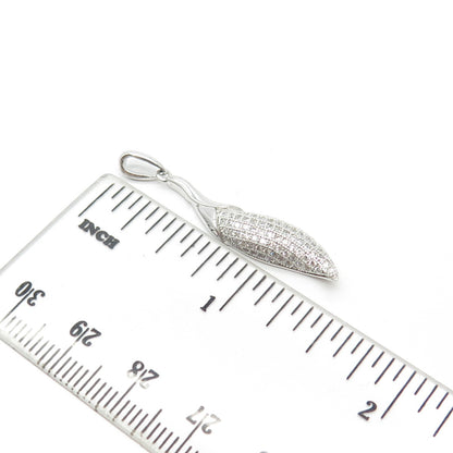 925 Sterling Silver C Z Modernist Pendant