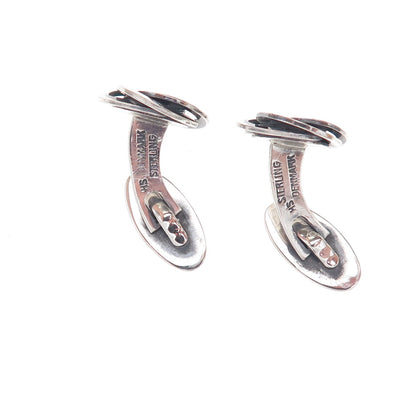 Hermann Siersbol 925 Sterling Silver Vintage Denmark Modernist Cufflinks