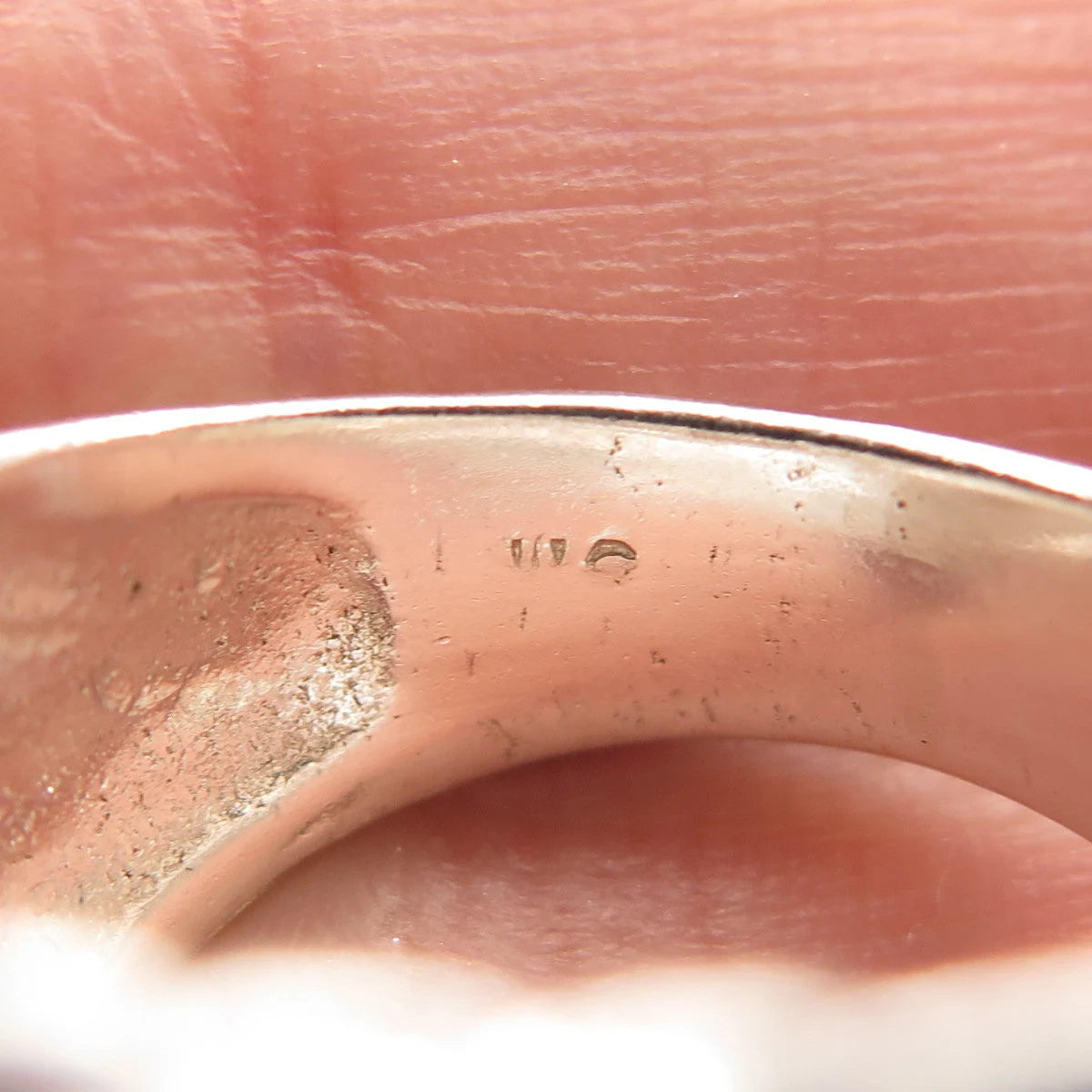 925 Sterling Silver Vintage Ribbed Wide Wrapped Ring Size 7.25
