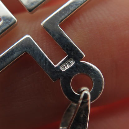925 Sterling Silver Vintage Open Cross Charm Pendant