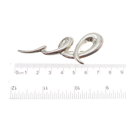 CNA PRANDA 925 Sterling Silver Vintage Modernist Twisted Pin Brooch