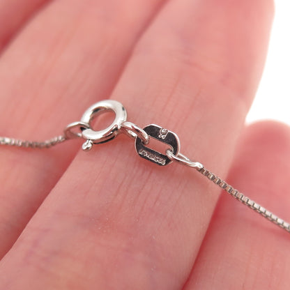 925 Sterling Silver Round-Cut C Z Infinity Box Chain Necklace 18"