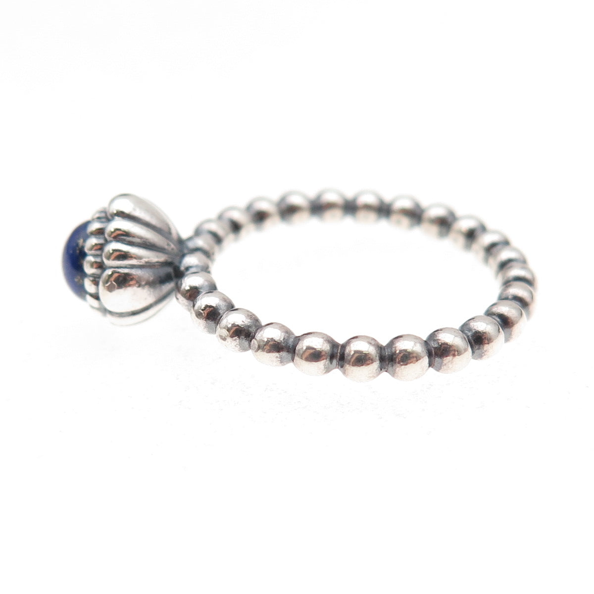 Pandora 925 Sterling Silver Real Lapis September Birthstone Ring Size 5.25