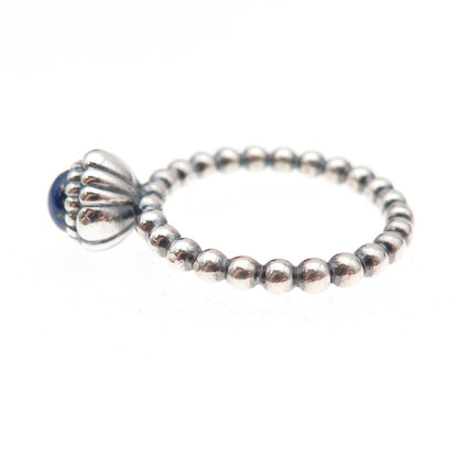 Pandora 925 Sterling Silver Real Lapis September Birthstone Ring Size 5.25