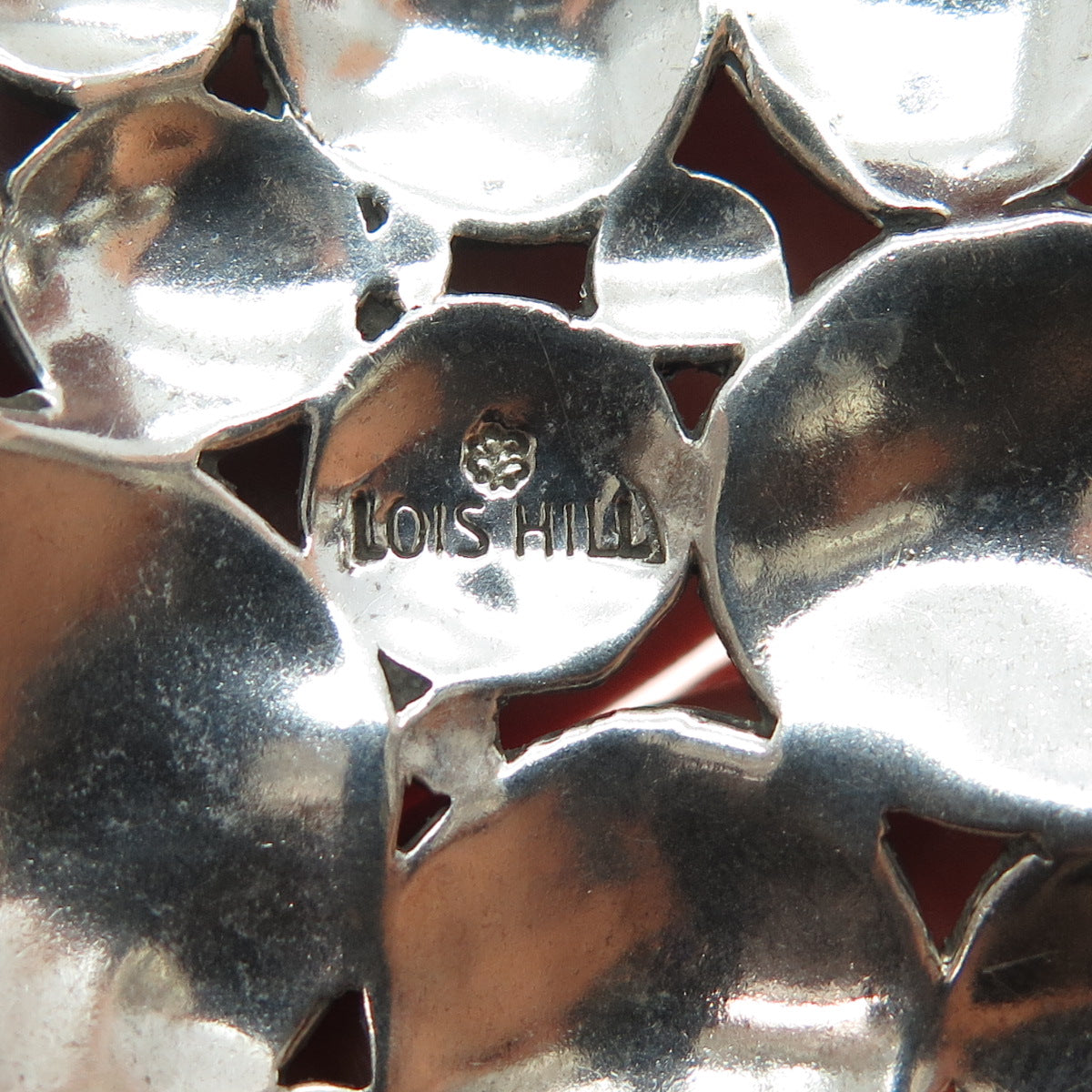 LOIS HILL Sterling Silver Vintage Signature Scroll Disc Adjustable Bracelet 6.5"