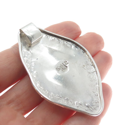 KOBI ROTH 950 Silver Vintage Israel Real Agate Modernist Pendant