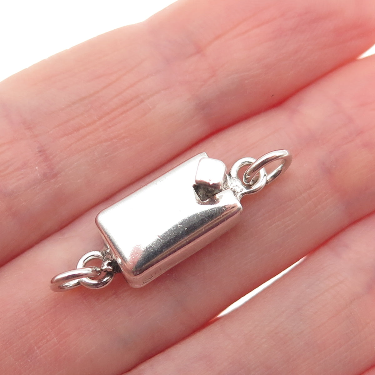 925 Sterling Silver Vintage Mexico Bracelet / Necklace Box Lock Clasp