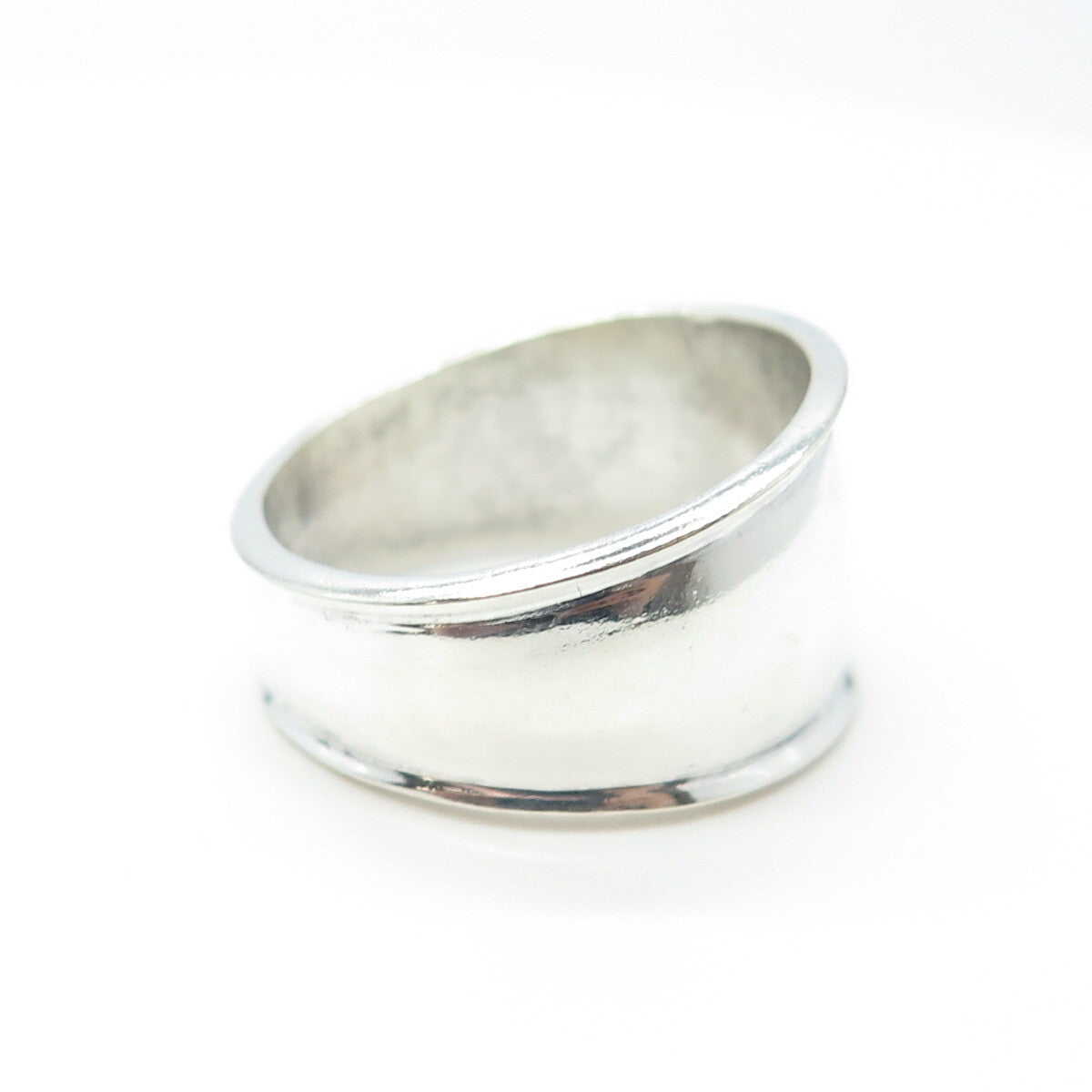 925 Sterling Silver Vintage Modernist Ring Size 9.75