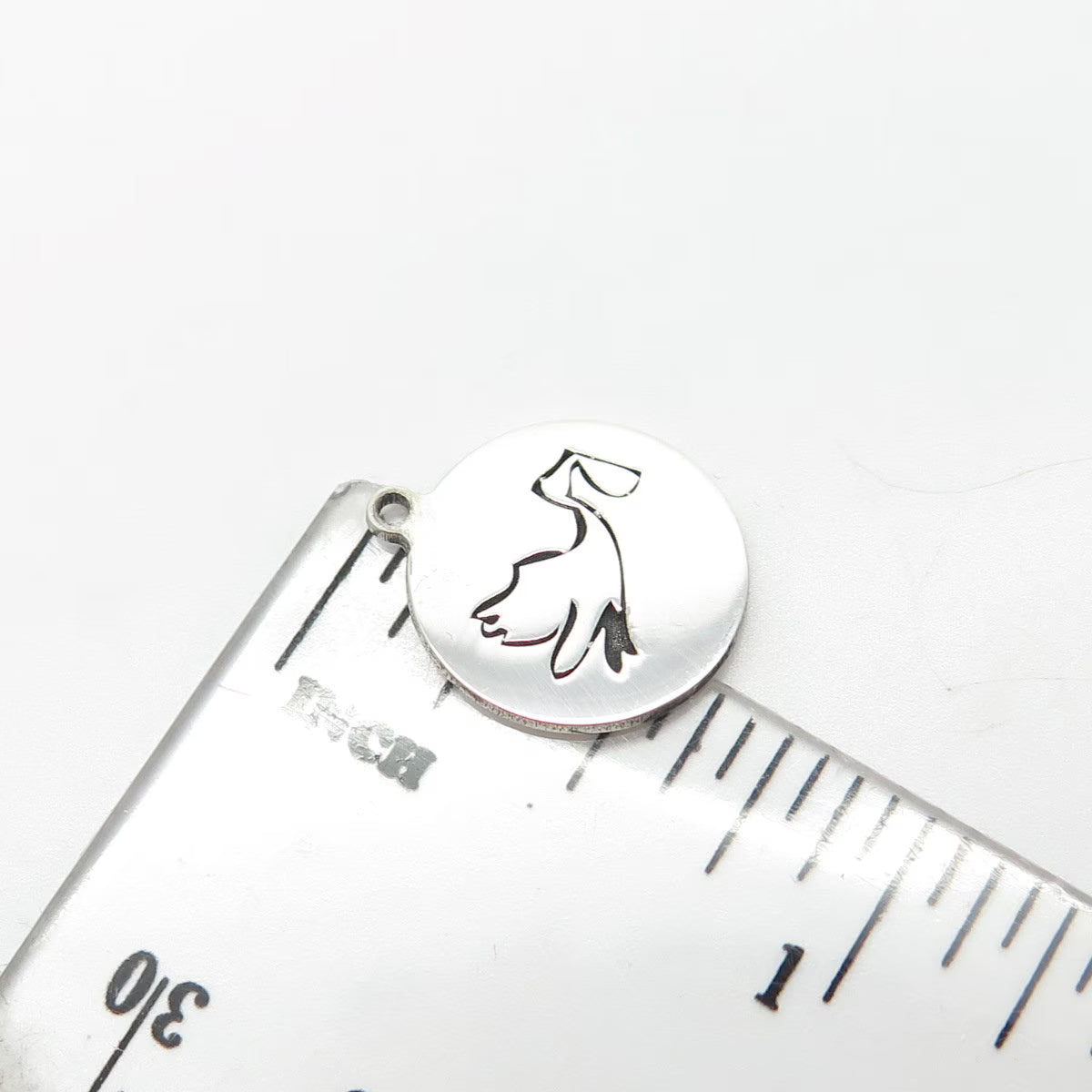 925 Sterling Silver USA Two In Town Stork Charm Pendant