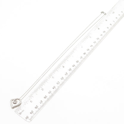 Kendra Scott 925 Sterling Silver Real Diamond Heart Cable Chain Necklace 18"