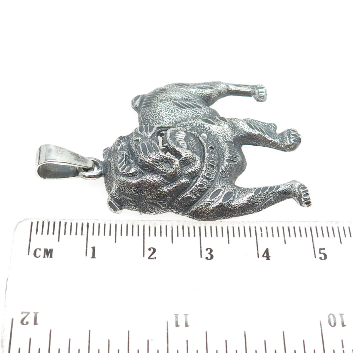 1 OF A KIND 925 Sterling Silver Vintage Bulldog Dog Pendant