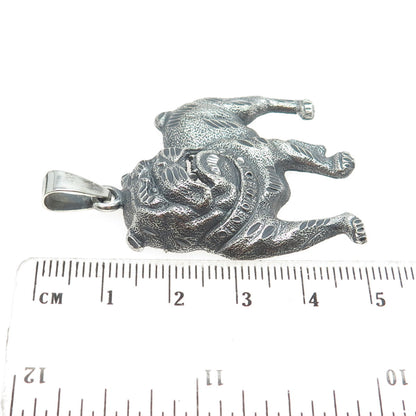 1 OF A KIND 925 Sterling Silver Vintage Bulldog Dog Pendant