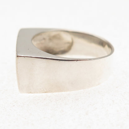 925 Sterling Silver Vintage Real MOP Modernist Ring Size 10.25
